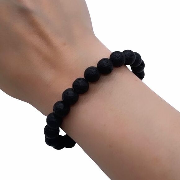 Wool + Pepper Co. Mens Lava Rocks Black Bracelet - Picture 1 of 6